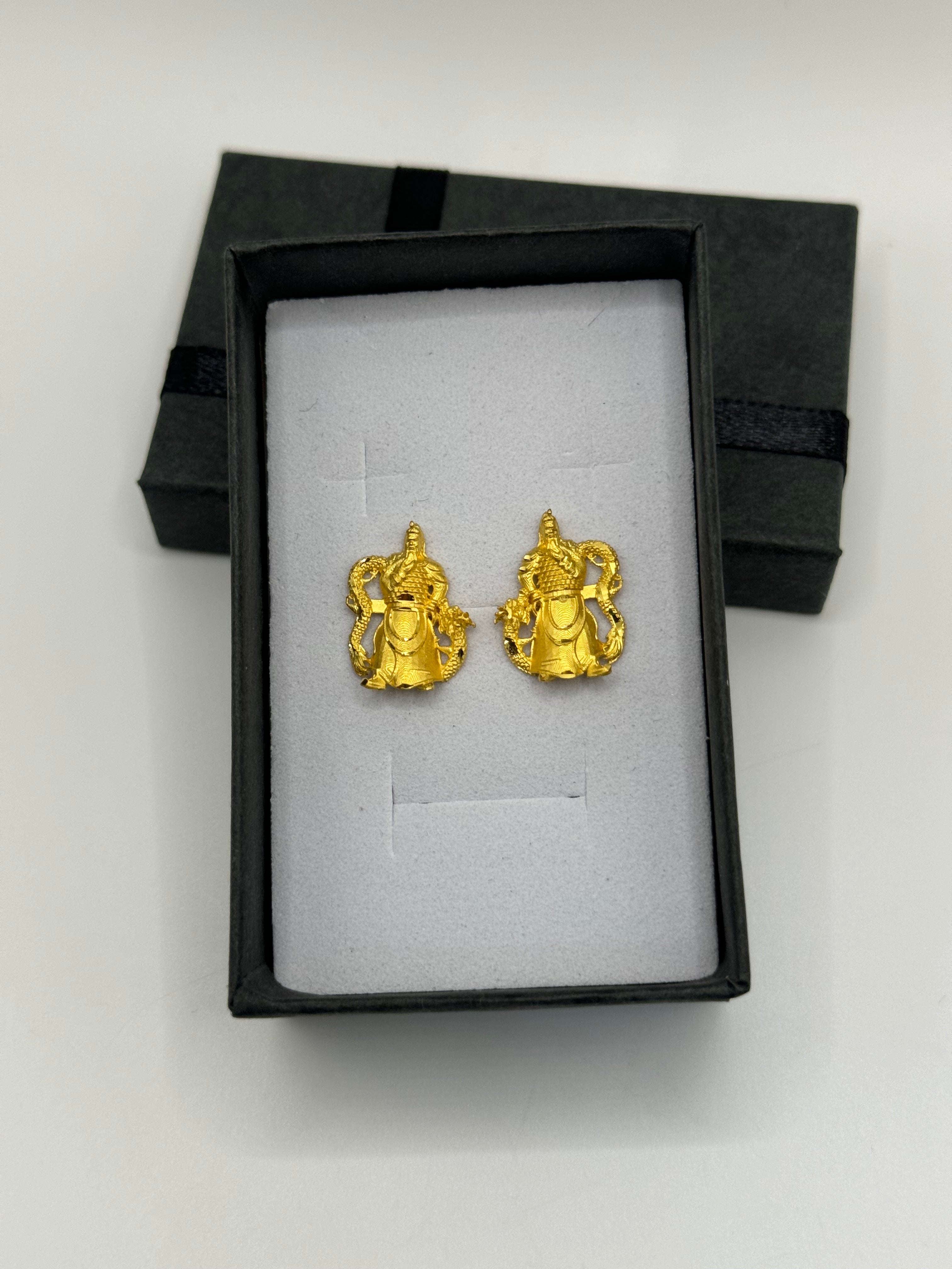 Guan Yu Earrings - Meilingbling24k Jewelry #