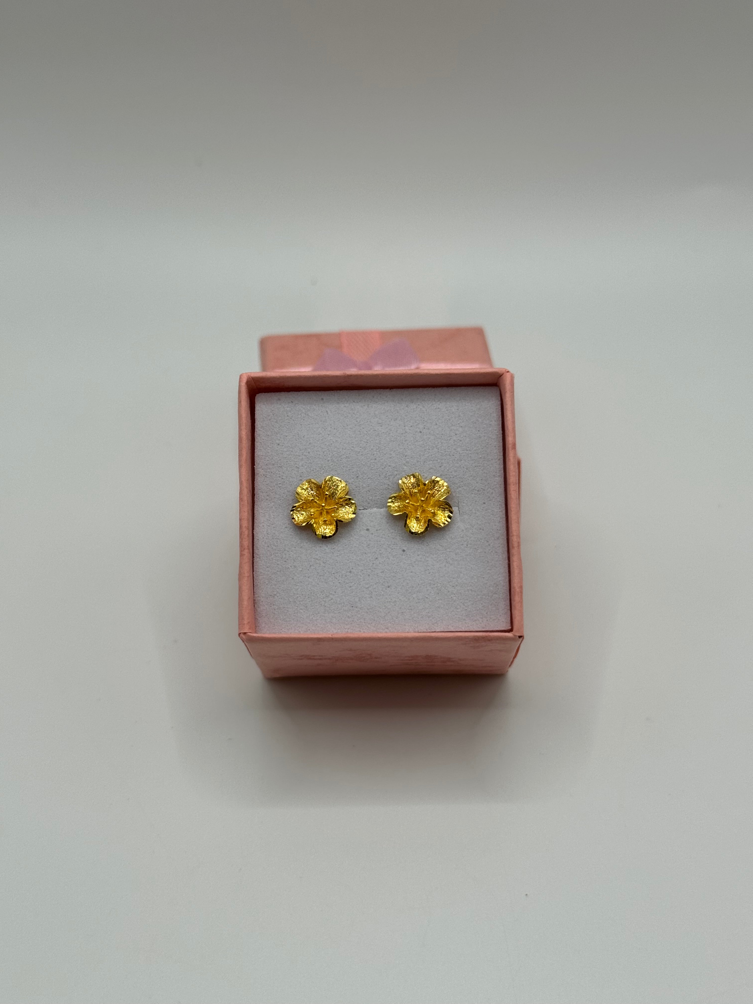 Small Hibiscus Earrings - Meilingbling24k Jewelry #