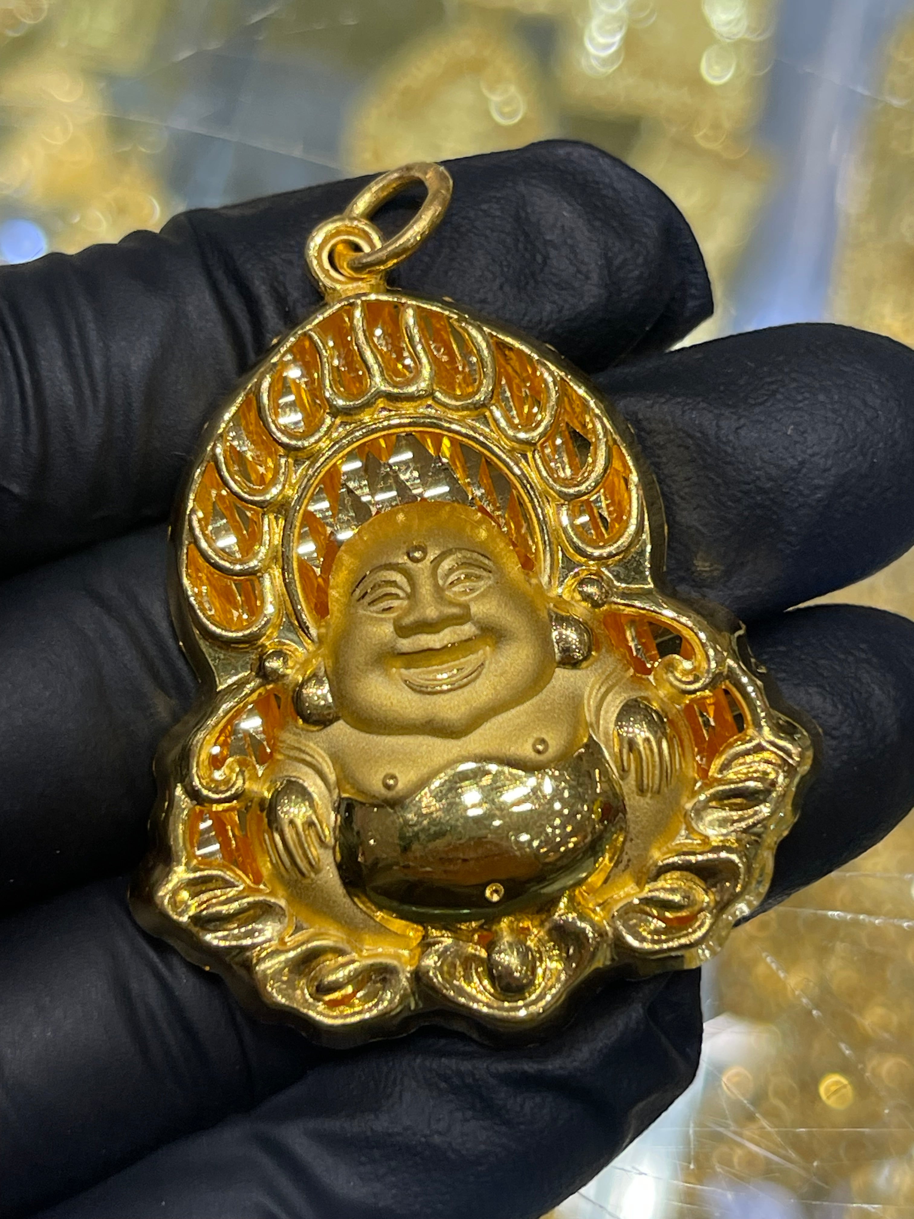 Laughing Buddha Charm Pendant - Meilingbling24k Jewelry #