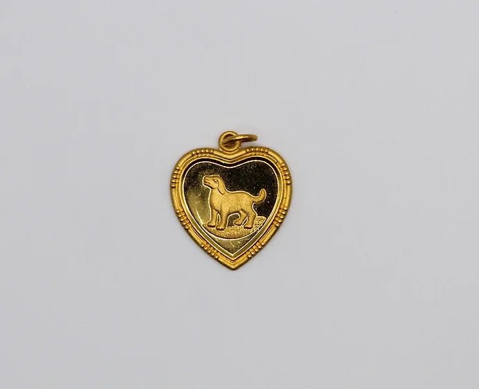 Pure 24k 999 Dog Charm Pendant - Meilingbling24k Jewelry