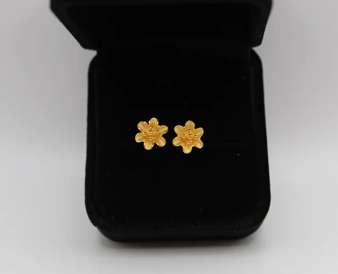 Pure 24k 999 Flower Earrings - Meilingbling24k Jewelry