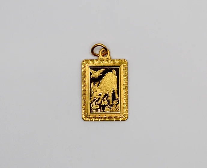 Pure 24k 999 Goat Charm Pendant - Meilingbling24k Jewelry