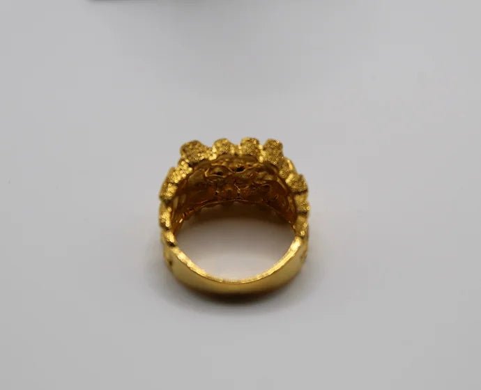 Pure 24k 999 Gold Nugget Ring - Meilingbling24k Jewelry