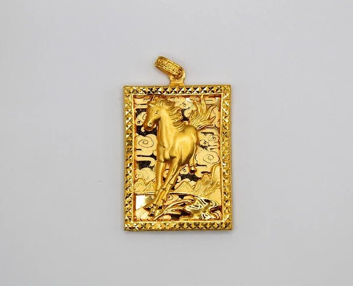 Pure 24k 999 Horse Pendant - Meilingbling24k Jewelry