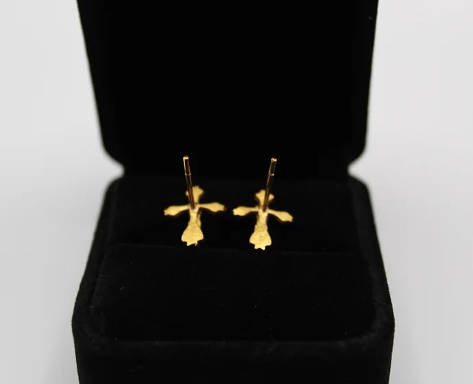 Pure 24k 999 Jesus Earrings - Meilingbling24k Jewelry