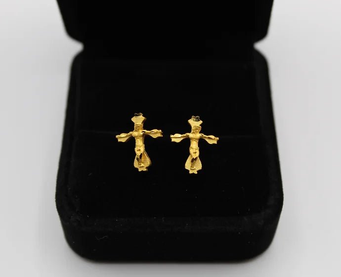 Pure 24k 999 Jesus Earrings - Meilingbling24k Jewelry