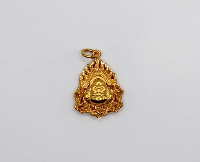 Pure 24k 999 Laughing Buddha Charm Pendant - Meilingbling24k Jewelry