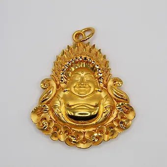 Pure 24k 999 Laughing Buddha Pendant - Meilingbling24k Jewelry