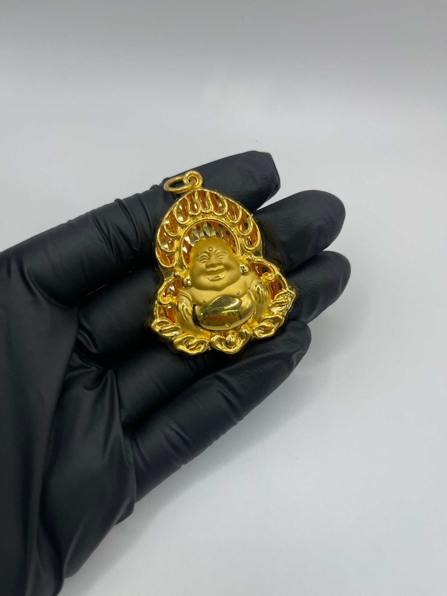 Pure 24k 999 Laughing Buddha Pendant - Meilingbling24k Jewelry