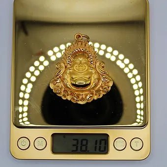 Pure 24k 999 Laughing Buddha Pendant - Meilingbling24k Jewelry