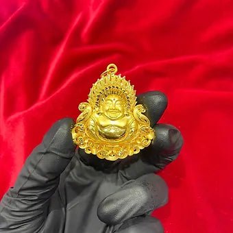 Pure 24k 999 Laughing Buddha Pendant - Meilingbling24k Jewelry