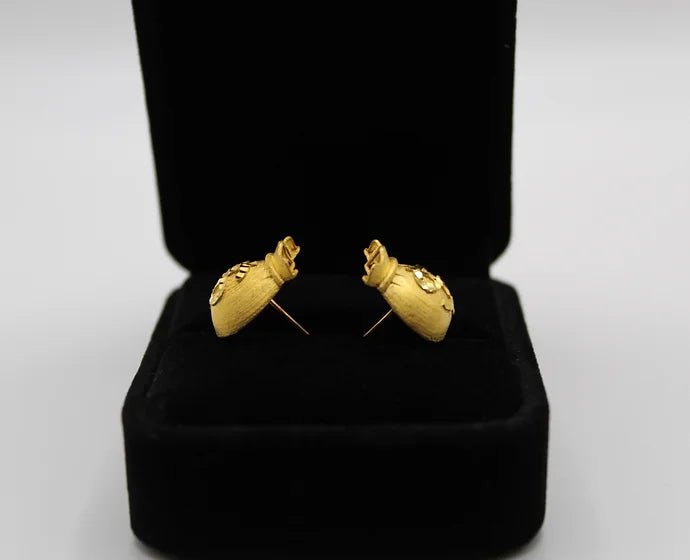 Pure 24k 999 Moneybag Earrings - Meilingbling24k Jewelry