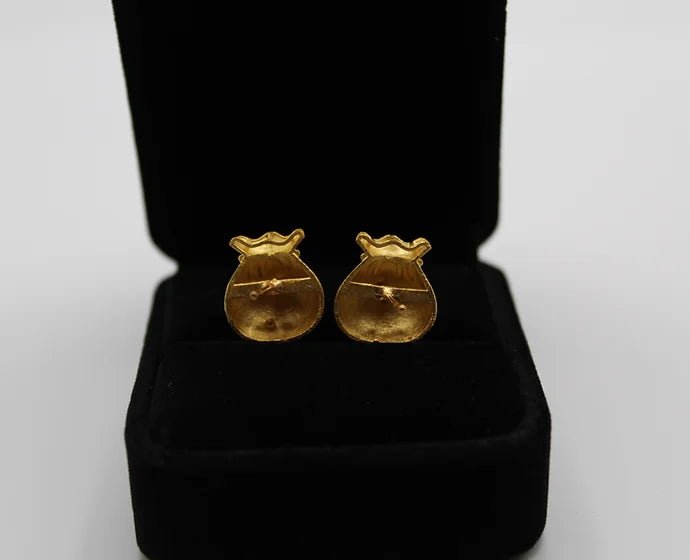 Pure 24k 999 Moneybag Earrings - Meilingbling24k Jewelry