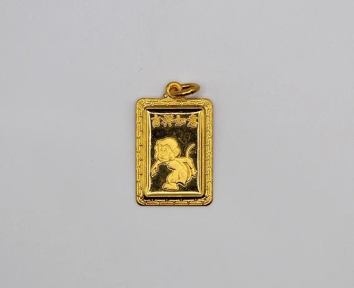 Pure 24k 999 Monkey Charm Pendant - Meilingbling24k Jewelry