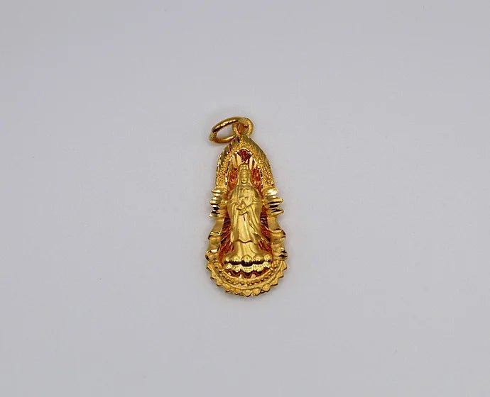 Pure 24k 999 Mother Bodhisattva Charm Pendant - Meilingbling24k Jewelry