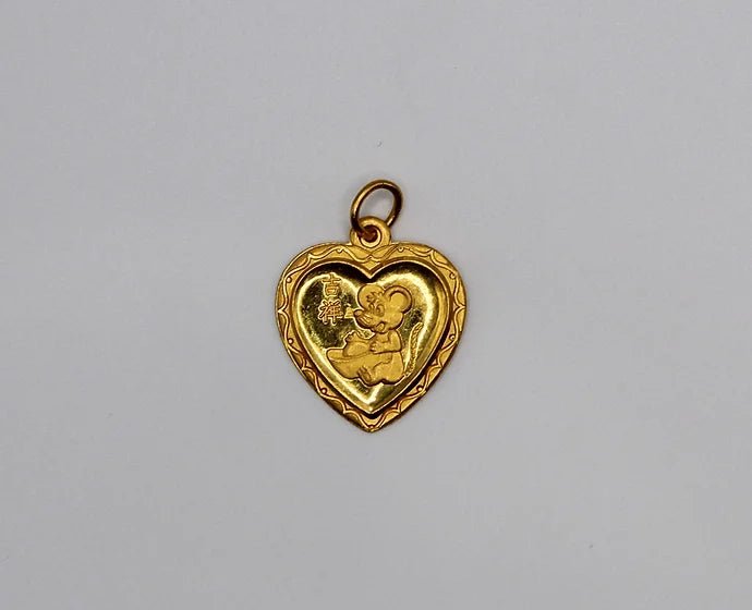 Pure 24k 999 Mouse Charm Pendant - Meilingbling24k Jewelry