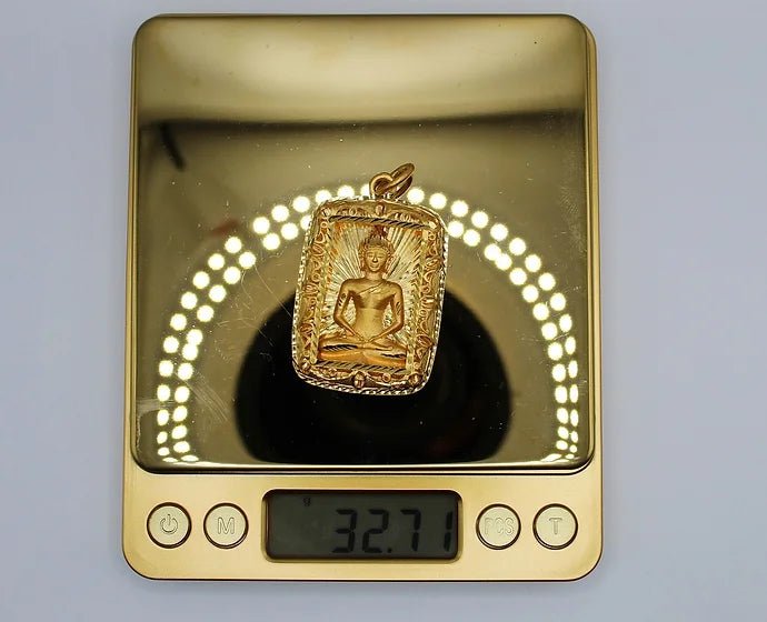 Pure 24k 999 Sitting Buddha Pendant - Meilingbling24k Jewelry